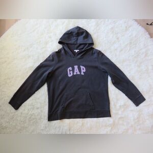 GAP Dark Gray Hoodie with Purple Logo